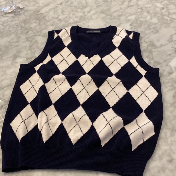 Navy blue/white neck sweater - Picture 2 of 4
